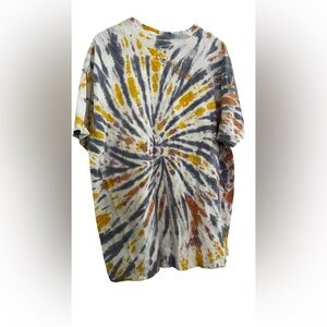 PINK Victoria's Secret Yellow and Gray Tie-Dye Tee